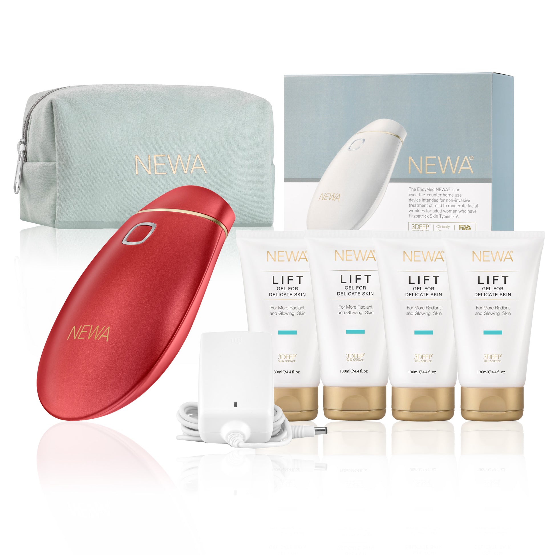 NEWA face lifting skin wrinkles reduction device advance kit red